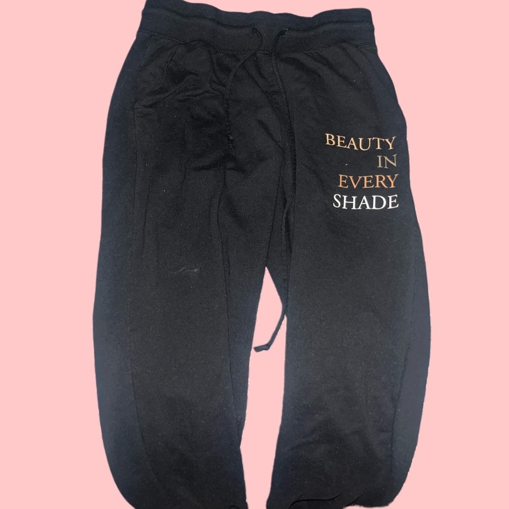 Black Sweatpants with Inspirational Text
